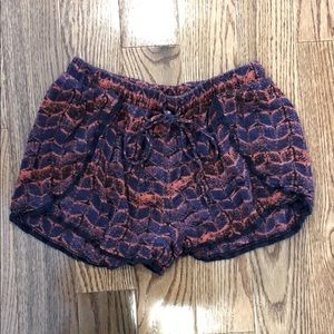 red and purple xs flow shorts